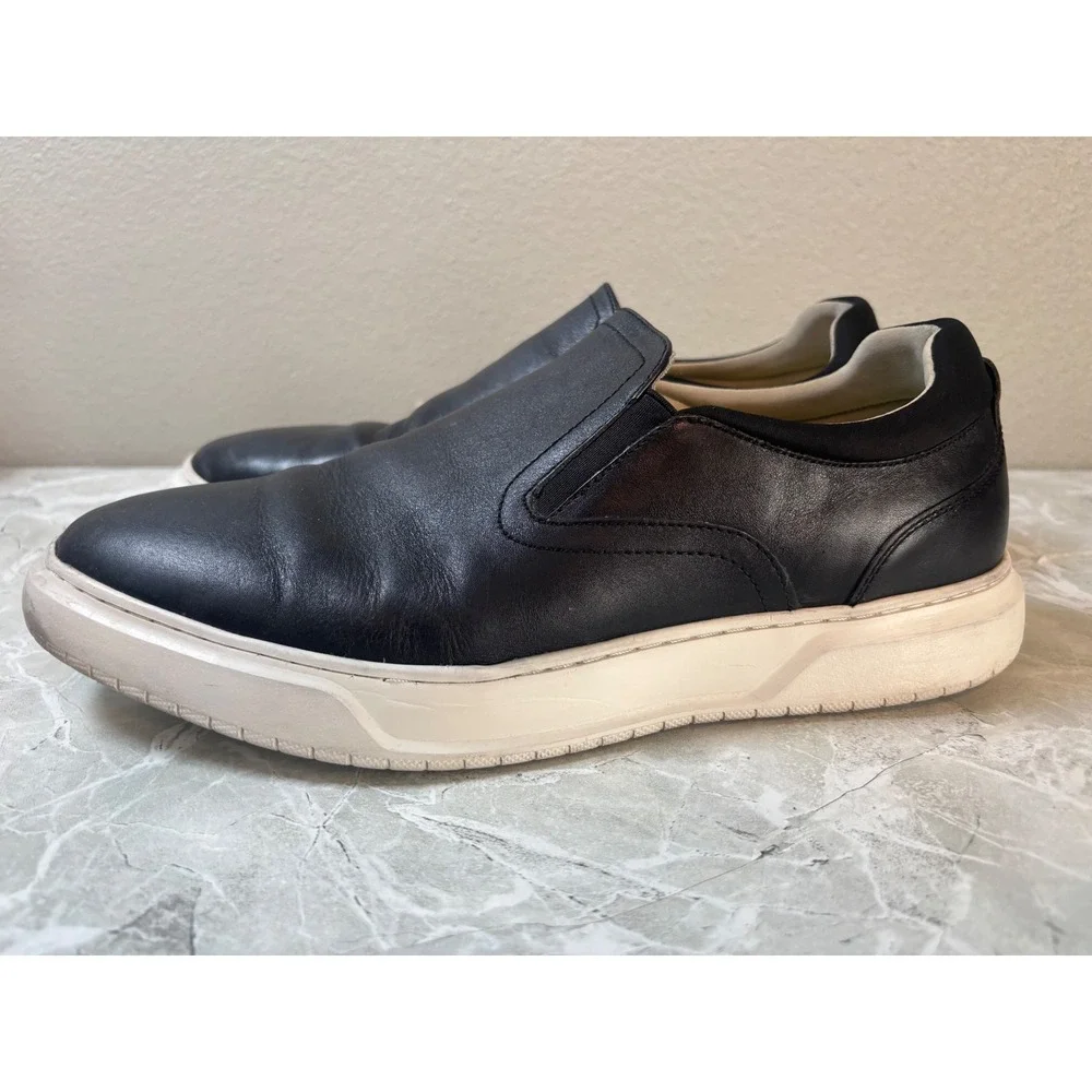 Florsheim Mens Black Leather Comfortech‎ Plain Toe Slip On Loafers 11M